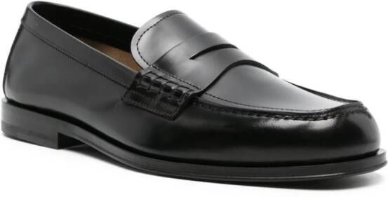 Henderson Baracco Leren penny loafers Zwart