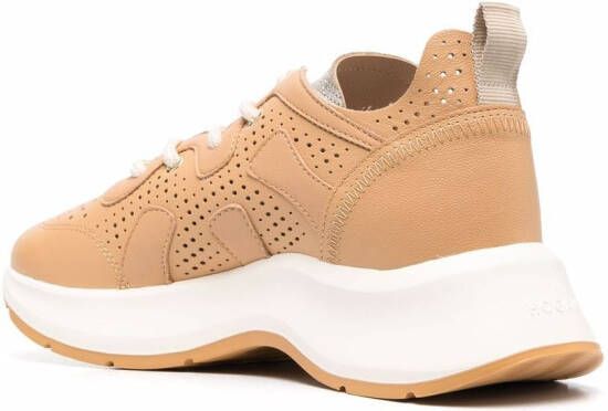 Hogan Geperforeerde sneakers Beige