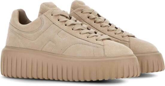 Hogan H-Stripes sneakers met plateauzool Beige