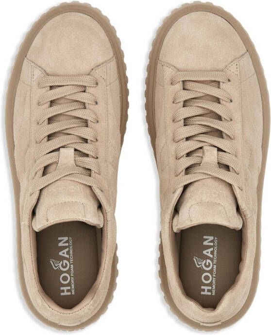 Hogan H-Stripes sneakers met plateauzool Beige