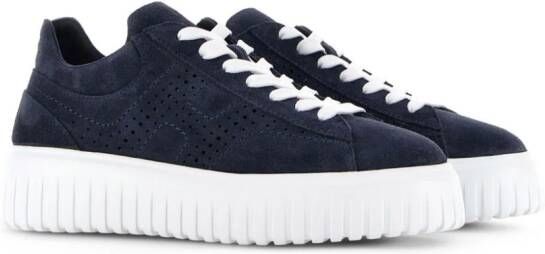 Hogan H-Stripes suède sneakers Blauw