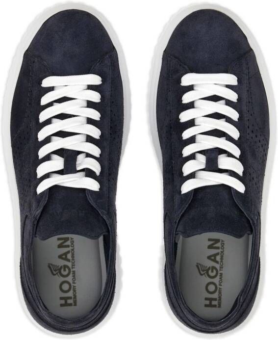 Hogan H-Stripes suède sneakers Blauw