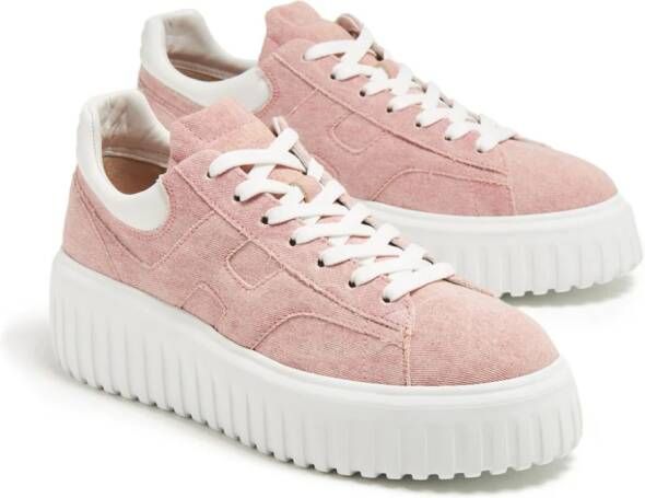 Hogan H-Stripes suède sneakers Roze