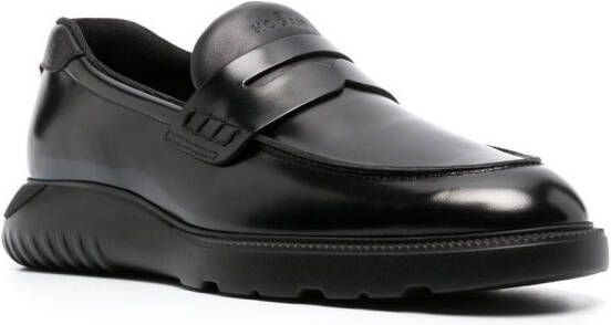 Hogan H600 loafers met logo-reliëf Zwart