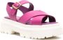 Hogan H644 55 mm leren sandalen met chunky zool Roze - Thumbnail 2