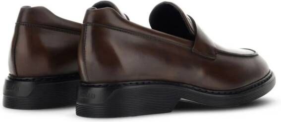 Hogan Leren loafers Bruin