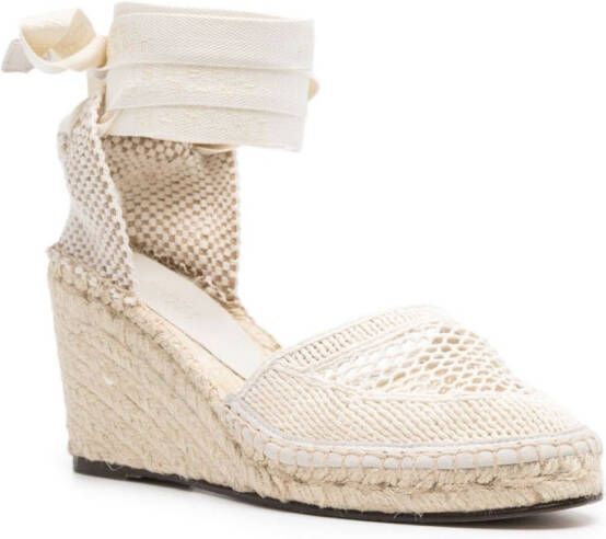 ISABEL MARANT Alfafi 80 gehaakte espadrilles Beige