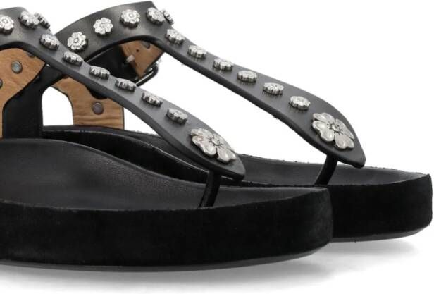 ISABEL MARANT Enore leren sandalen met studs Zwart