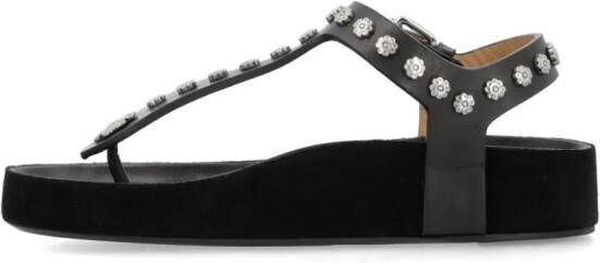 ISABEL MARANT Enore leren sandalen met studs Zwart