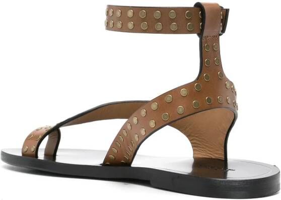 ISABEL MARANT Jiona leren sandalen Bruin