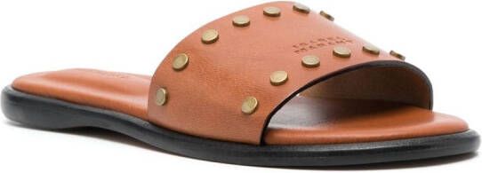 ISABEL MARANT Slippers verfraaid met studs Bruin