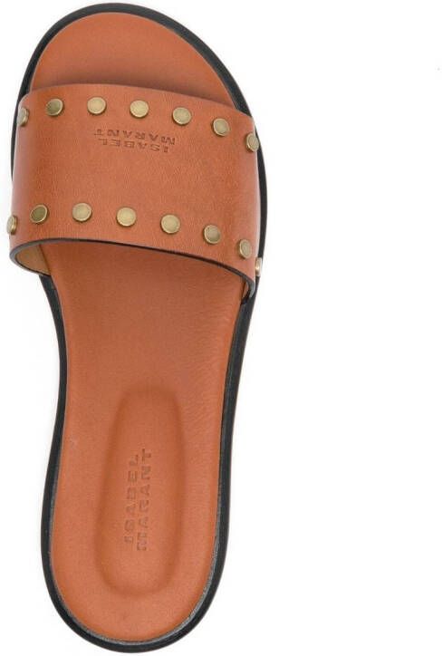 ISABEL MARANT Slippers verfraaid met studs Bruin