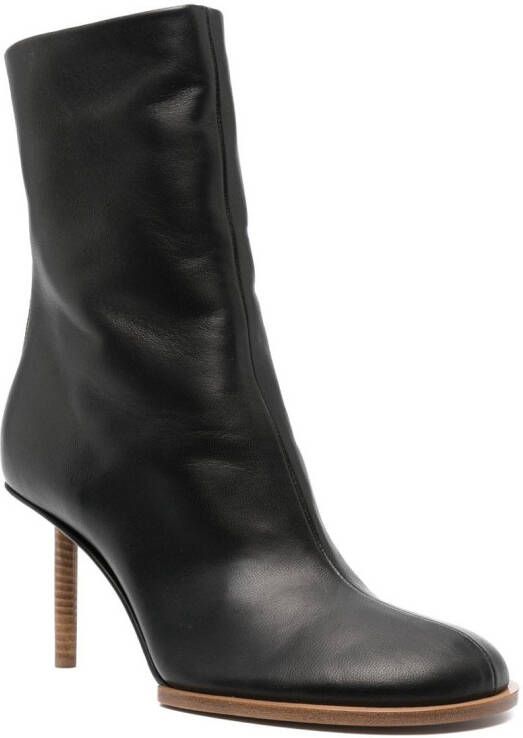 Jacquemus Les Bottines Rond CarrÃ© laarzen (80 mm) Zwart