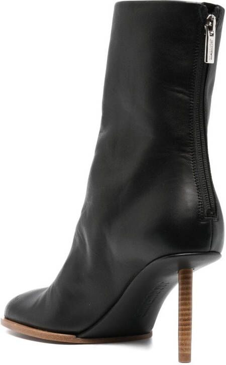 Jacquemus Les Bottines Rond CarrÃ© laarzen (80 mm) Zwart