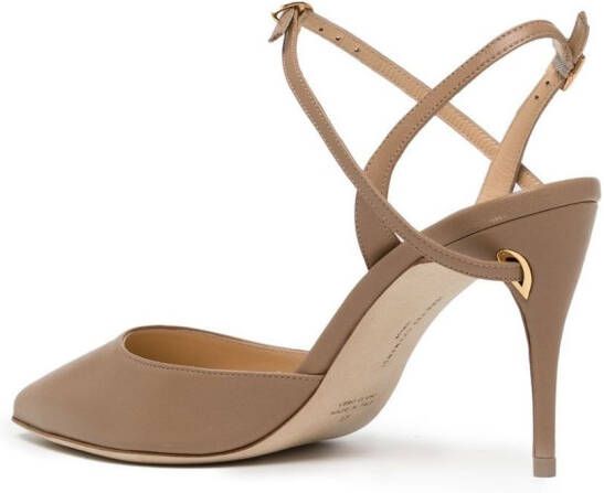 Jennifer Chamandi Vittorio pumps met hak Bruin