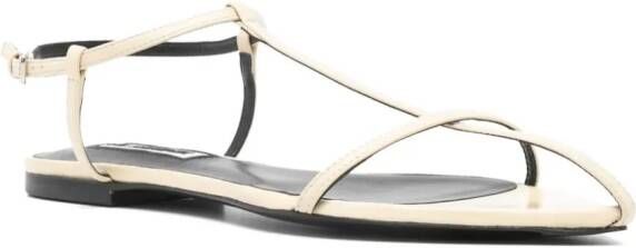 Jil Sander Leren sandalen Beige