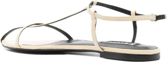 Jil Sander Leren sandalen Beige