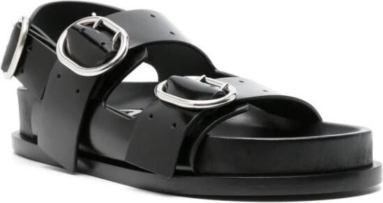 Jil Sander Leren sandalen Zwart