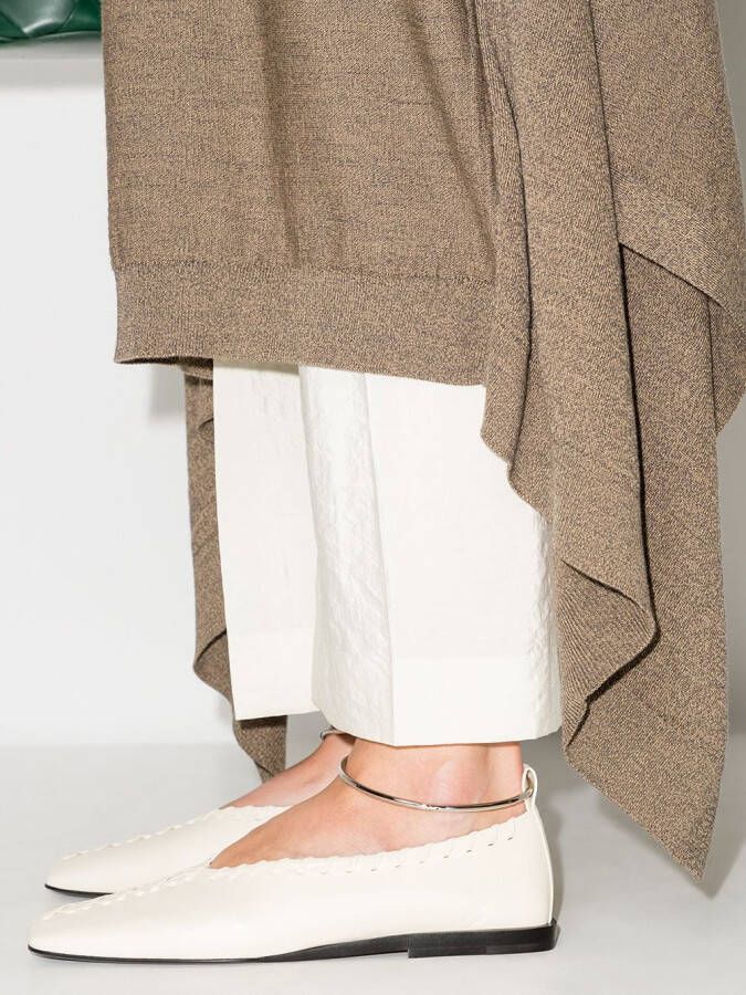 Jil Sander Pumps met vierkante neus Beige