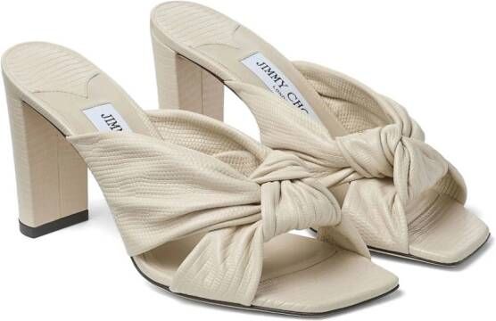 Jimmy Choo Avenue 85 mm muiltjes met gedraaid detail Beige