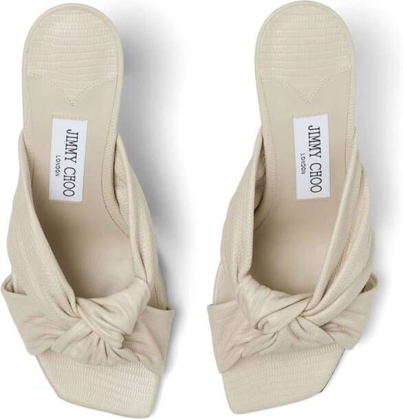 Jimmy Choo Avenue 85 mm muiltjes met gedraaid detail Beige