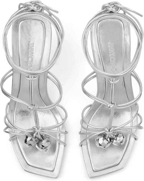 Jimmy Choo Jemma 90 mm sandalen met bandjes Zilver