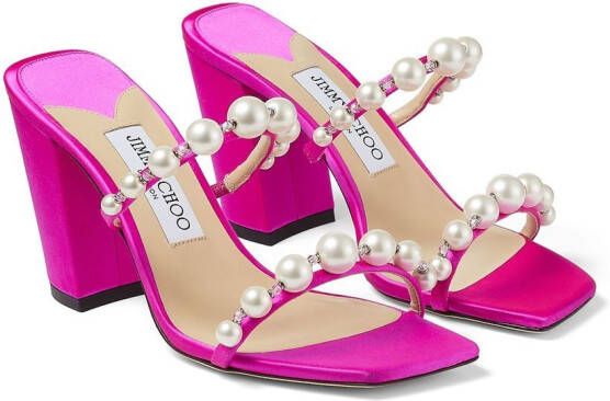 Jimmy Choo Amara satijnen sandalen Roze