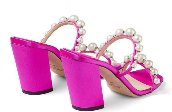 Jimmy Choo Amara satijnen sandalen Roze