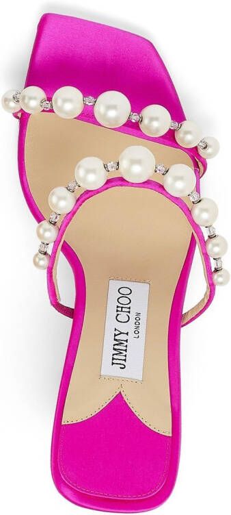 Jimmy Choo Amara satijnen sandalen Roze