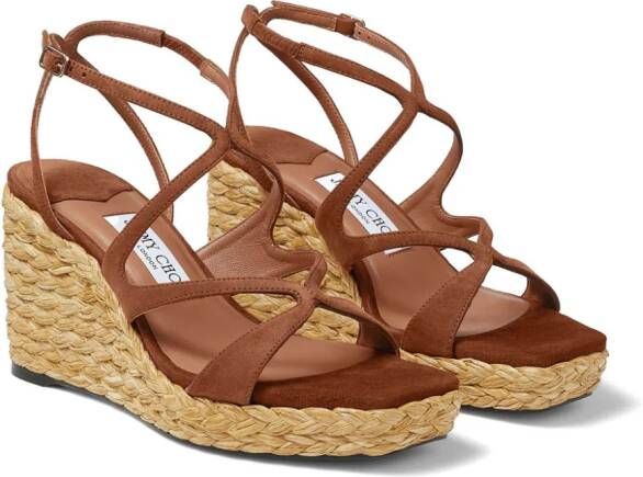 Jimmy Choo Ayla sandalen met sleehak Bruin