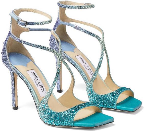 Jimmy Choo Azia sandalen verfraaid met kristal Blauw