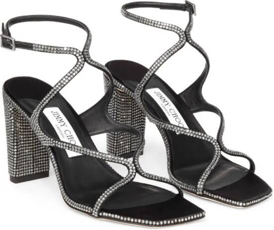 Jimmy Choo Azie 85 mm sandalen met kristallen Zwart