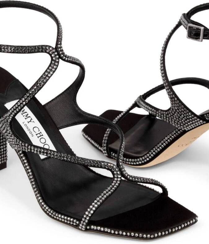 Jimmy Choo Azie 85 mm sandalen met kristallen Zwart