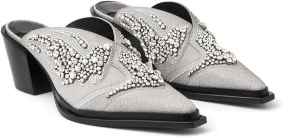 Jimmy Choo Cece 60 mm glitter muiltjes Grijs