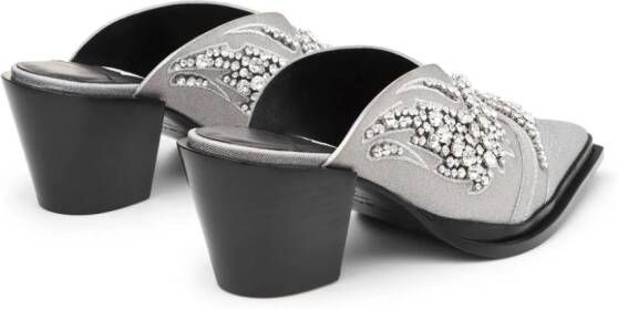 Jimmy Choo Cece 60 mm glitter muiltjes Grijs