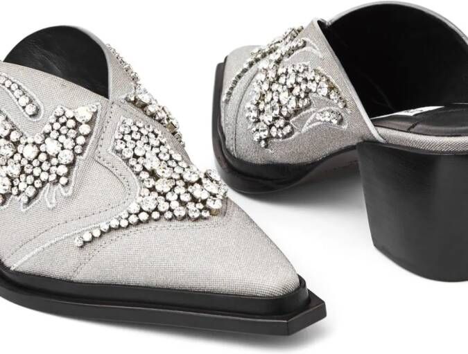 Jimmy Choo Cece 60 mm glitter muiltjes Grijs