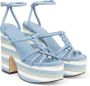 Jimmy Choo Clare sandalen met plateauzool Blauw - Thumbnail 8