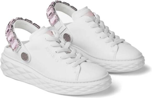 Jimmy Choo Diamond Sling leren sneakers Wit