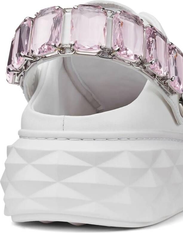 Jimmy Choo Diamond Sling leren sneakers Wit