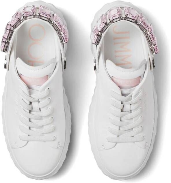 Jimmy Choo Diamond Sling leren sneakers Wit