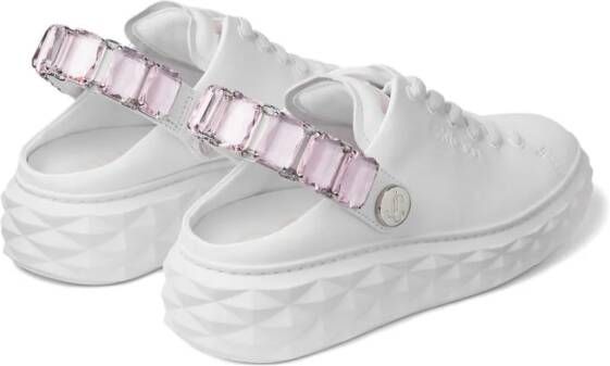 Jimmy Choo Diamond Sling leren sneakers Wit