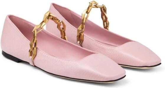 Jimmy Choo Diamond Tilda leren ballerina's Roze