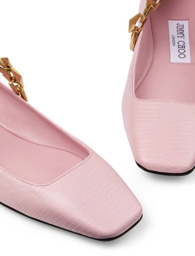 Jimmy Choo Diamond Tilda leren ballerina's Roze