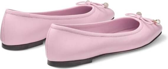 Jimmy Choo Elme ballerina's met strik Roze