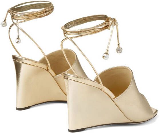 Jimmy Choo Sandalen met sleehak Goud