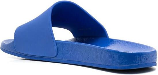 Jimmy Choo Slippers met logo-reliëf Blauw