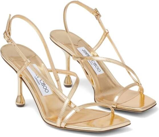 Jimmy Choo Etana 80 sandalen Goud