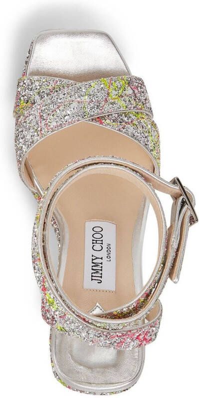 Jimmy Choo Gaia sandalen met plateauzool Zilver