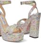 Jimmy Choo Gaia sandalen met plateauzool Zilver - Thumbnail 6