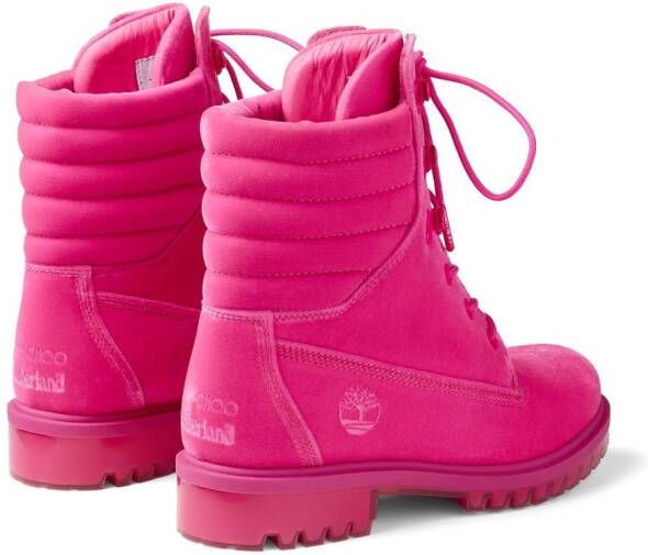 Jimmy Choo x Timberland gewatteerde veterlaarzen Roze